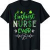 Luckiest Nurse Ever Buffalo Plaid St Patrick's Day Unisex Shirt