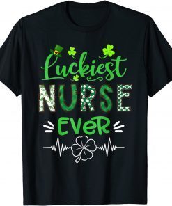 Luckiest Nurse Ever Buffalo Plaid St Patrick's Day Unisex Shirt
