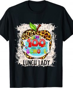 Lunch Lady Life Happy 100th Day Of School Face Mask Leopard Classic T-Shirt