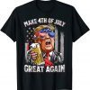 Make 4th Of July Great Again Trump Drinking Beer T-Shirt
