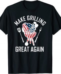Make Grilling Great Again Trump USA Flag BBQ Grilling Gift Shirt