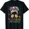 Mardi Gras Grammy Messy Bun Hair Glasses New Orleans Classic Shirt