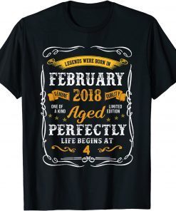 Mens Vinatge February 2018 4th Birthday 4 Years Old Classic Shirt