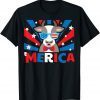 Merica Cow Sunglasses 4th Of July American Flag Cowboy Unisex Shirt