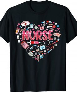 Nurse Heart Nursing RN Life Valentine's Day Gift Shirt