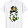 One Lucky CMA Nurse Messy Bun Shamrock St Patricks Day Irish Gift Shirt