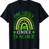One Lucky Kinder Teacher Rainbow Leopard Lucky St. Patricks Classic Shirt