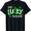 One Lucky Music Teacher Shamrock Leopard St Patrick's Day Classic Shirt