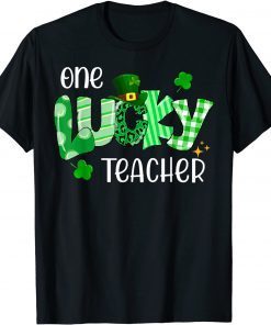 One Lucky Music Teacher Shamrock Leopard St Patrick's Day Classic Shirt