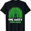 One Lucky School Nurse Rainbow Shamrock St Patrick's Day T-Shirt