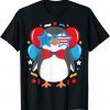 Party Penguin Balloons 4th Of July USA American Flag Gift Shirt