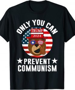 Patriotic Prevent Communism 2024 Trump US President Election Gift T-Shirt