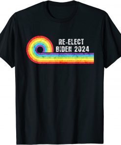 Patriotic Re-elect Biden 2024 Gay Community Vintage Rainbow Limited Shirt