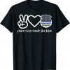Peace Love Back The Blue Defend Support Police Limited T-Shirt