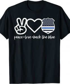 Peace Love Back The Blue Defend Support Police Limited T-Shirt