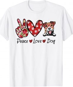 Peace Love Jack Russell Terrier Dog Lovers Leopard Print 2022 Shirt