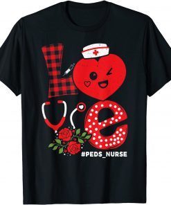 Pediatric PEDS Nurse Valentines Day Love Heart Stethoscope Classic Shirt