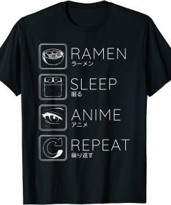 Ramen Sleep Anime Repeat Funny Japanese Anime Lovers 2022 Shirt
