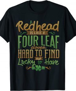 Redhead Four Leaf Clover Hard Find Lucky Irish St Patricks Unisex Shirt