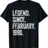 Retro 1990 Birthday February Born Legend Since 1990 Classic Shirt