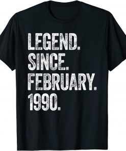 Retro 1990 Birthday February Born Legend Since 1990 Classic Shirt