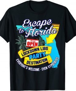Ron Desantis Campaign Escape To Florida Lockdown Libs Tour Classic Shirt