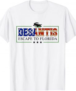 Ron Desantis Escape To Florida Us Flag Vintage Classic Shirt