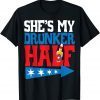 She's My Drunker Half Matching 4th Of July USA Couple T-Shirt