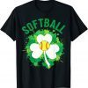 Softball Shamrock Lucky Clover Irish St Patrick's Day Classic Shirt