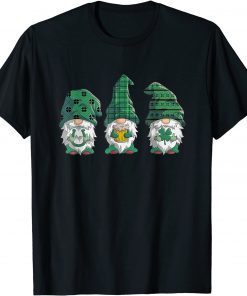 St Patricks Day Gnomes Green Buffalo Plaid T-Shirt