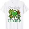 St Patricks Day Shamrock Buffalo Plaid One Lucky Teacher Unisex Shirt