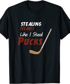 Stealing Hearts Like I Steal Pucks, Valentines Day Hockey Unisex Shirt