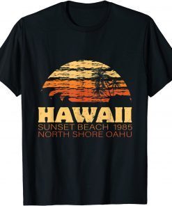 Sunset Beach Oahu Hawaii North Shore Retro Vintage Hawaiian Unisex Shirt