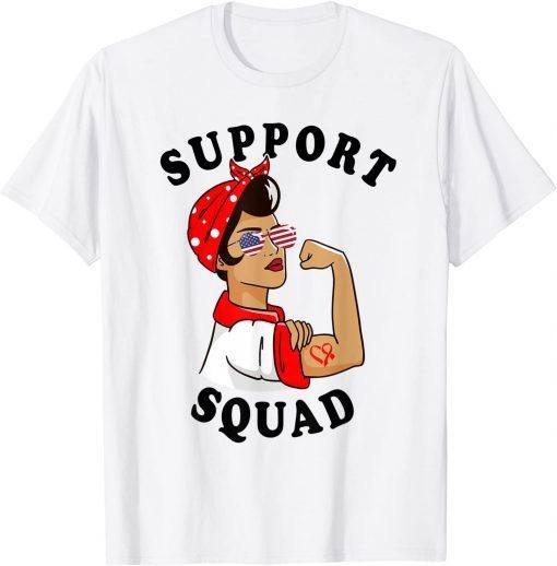 Support Squad Women Sunglasses Heart Disease Awareness Unisex T-Shirt