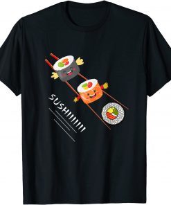 Sushi Sliding On Chopsticks Kawaii Anime Japanese food Unisex Shirt