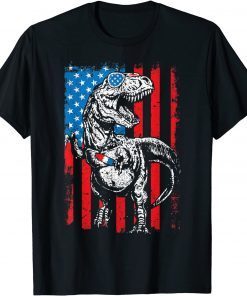 T Rex American Flag Ice Pop 4th Of July USA Merica Unisex Shirt