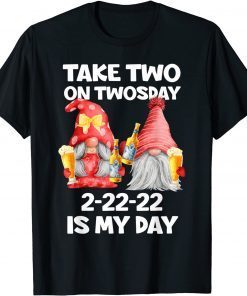 Take Two On Twosday Tuesday Gnome Drinking Beer Lover Classic Shirt