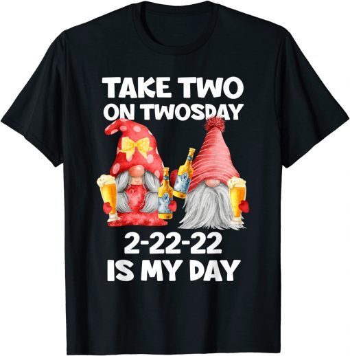 Take Two On Twosday Tuesday Gnome Drinking Beer Lover Classic Shirt