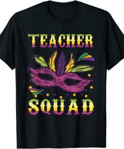 Teacher Squad Mask Masquerade Festival Parade Mardi Gras Classic Shirt