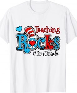 Teaching Rocks Teach Love Inspire 3rd Third Grade Teacher Gift T-Shirt