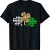 Three Clover Shamrock Green Leopard Plaid St. Patrick's Day Limited Shirt