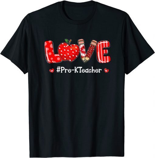 Tie Dye Leopard Love Pre-K Teacher Valentines Day Matching Limited Shirt