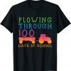Tractor Colorful Plowing Through 100 Days Of School T-Shirt