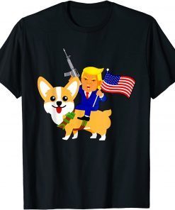 Trump Corgi Gun American 2024 Election Donald Dog Mom Unisex Shirt