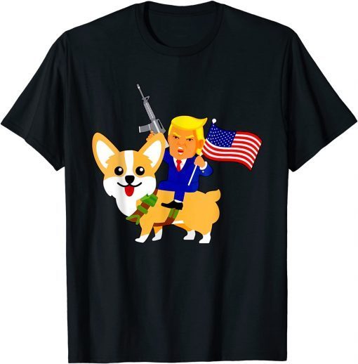 Trump Corgi Gun American 2024 Election Donald Dog Mom Unisex Shirt