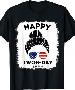 Twosday Tuesday February 22nd 2022 Funny 2-22-22 Usa Flag Gift Shirt