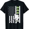 US Flag Shamrock Ice Hockey St Patrick Day Gift Shirt