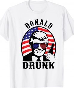 US Flag Trump 4th Of July Donald Drunk Beer Drinking Gift Shirt