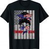 USA Flag Messy Bun Trump Girl 2024 Gift Shirt