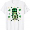Unique Gnome St. Patricks Day - Cute Buffalo Plaid Shamrock Classic Shirt